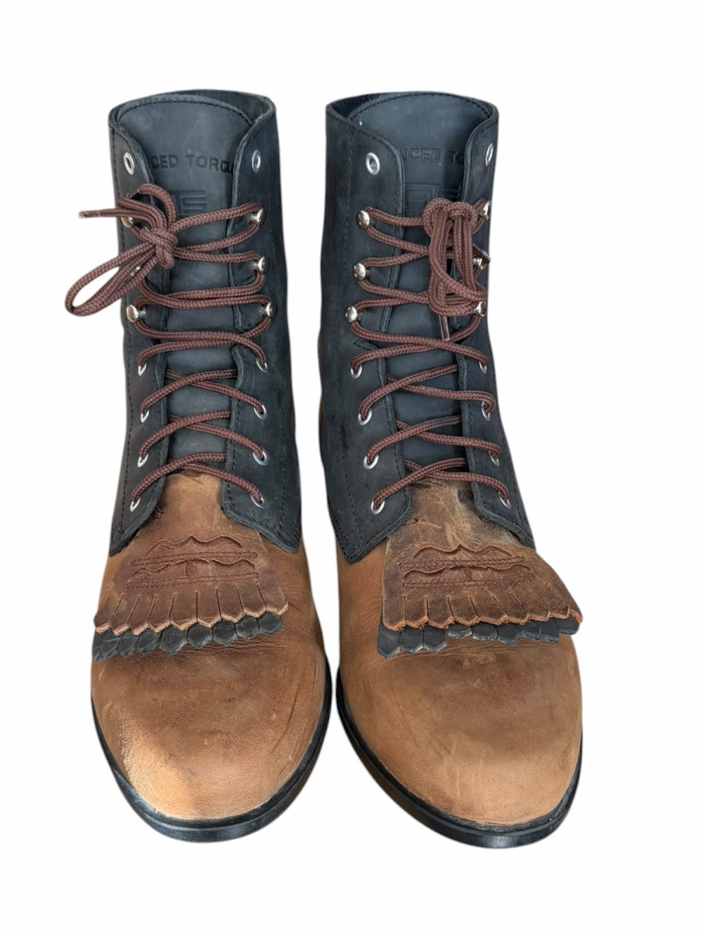 Ariat Heritage Lacer Two Tone Leather Boots Lace Up Size 8.5 - Picture 3 of 8